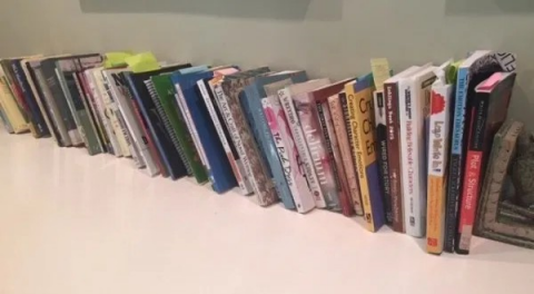 Shelf of craft books