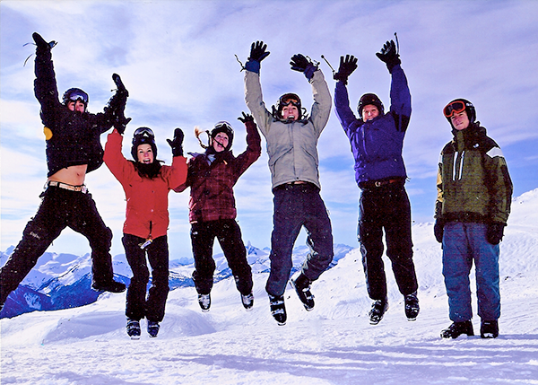 Pyne family goofing off in the snow